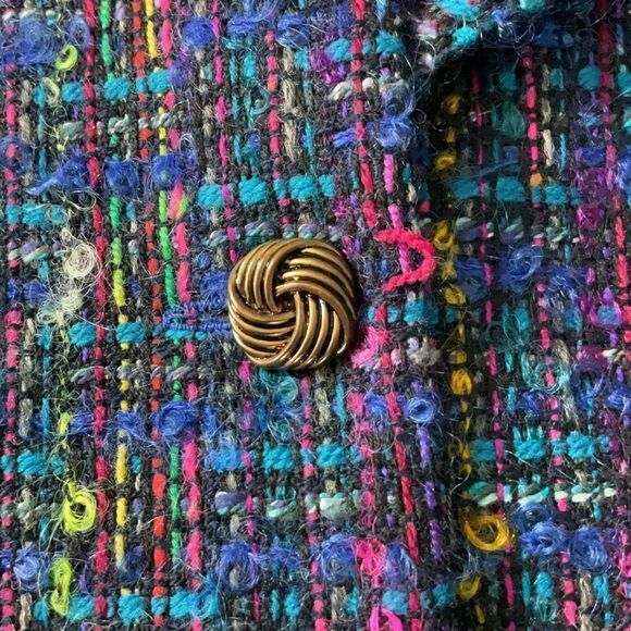 Vintage The Very Thing Wool Mohair Colorful Tweed Long Sleeve Lined Jacket Sz 10 - Picture 6 of 7